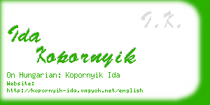 ida kopornyik business card